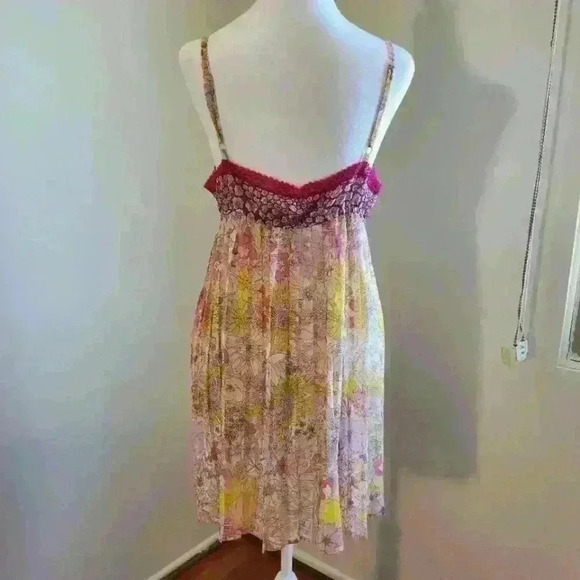 NWOT Liberty Of London Y2K Bright Floral Camisole Pleated Sheer Tank L - Picture 5 of 7